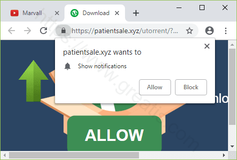 Remove the PATIENTSALE.XYZ pop-up virus