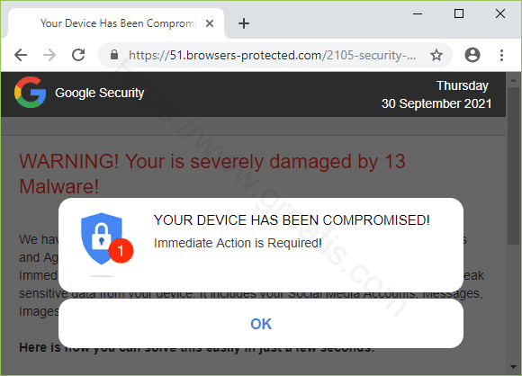 Remove the BROWSERS-PROTECTED.COM pop-up virus