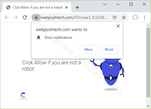 Remove the WEBPUSHTECH.COM pop-up virus