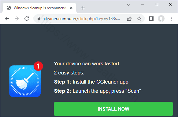 How to get rid of CLEANER.COMPUTER virus