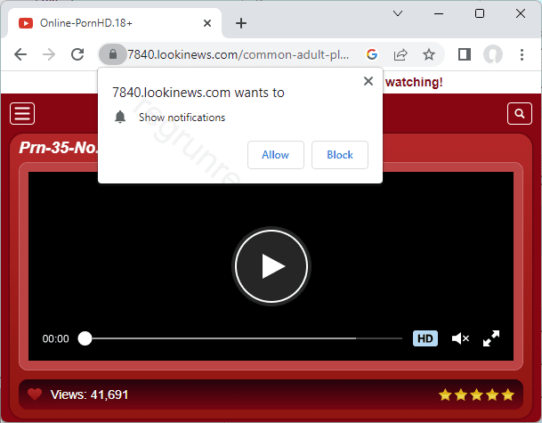 Remove the LOOKINEWS.COM pop-up virus
