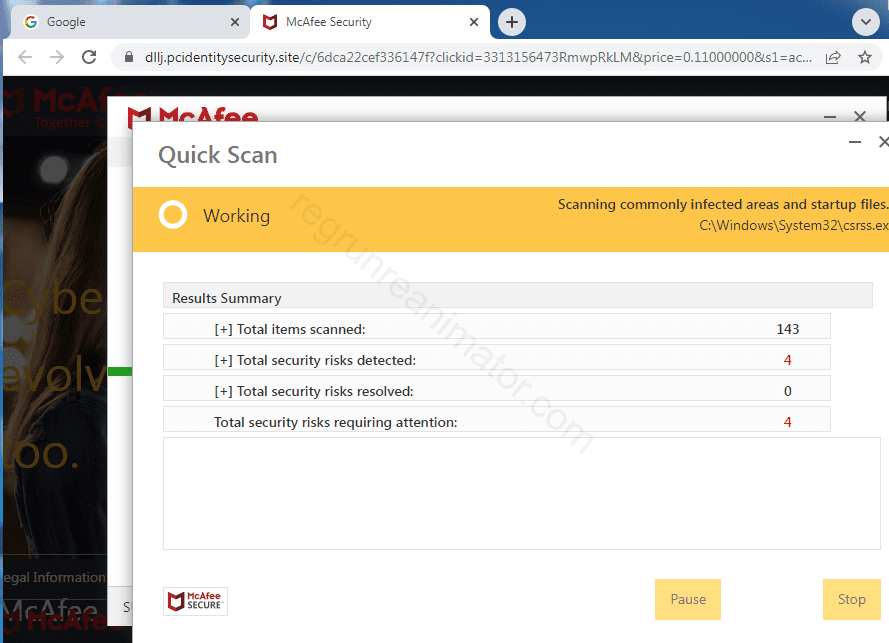 How to get rid of PCIDENTITYSECURITY.SITE virus