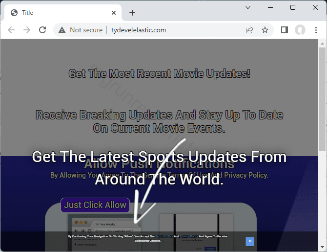 Remove the TYDEVELELASTIC.COM pop-up virus