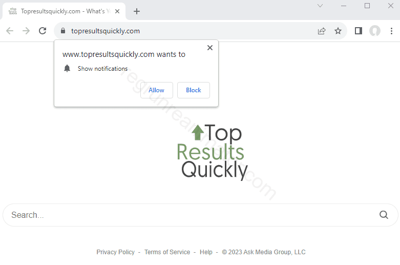 Remove the WWW.TOPRESULTSQUICKLY.COM pop-up virus