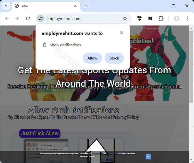 Remove the EMPLOYMEHNT.COM pop-up virus